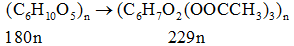 Cellulose triacetate được điều chế từ cellulose và acetic anhydride. Tính khối lượng cellulose triacetate tạo thành