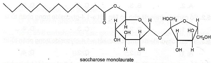 Saccharose monolaurate là ester thu được khi cho saccharose tác dụng với lauric acid