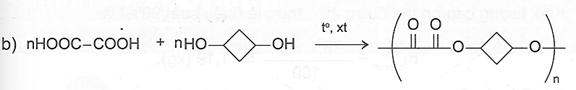 Cho biết công thức cấu tạo polymer tạo thành trong các phản ứng trùng ngưng sau