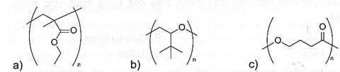 Cho biết công thức cấu tạo của monomer cần thiết để tổng hợp nên các polymer sau