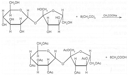 Saccharose octaacetate có công thức C28H38O19 hay (C2H3O2)8C12H14O3, là ester của acetic acid với saccharose