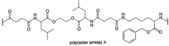 Polymer A thuộc loại poly ester amide được sử dụng trong dược phẩm để giải phóng thuốc có kiểm soát