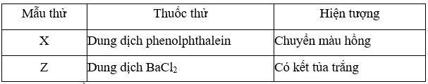 Các dung dịch muối ăn, phèn chua, nước vôi trong được kí hiệu ngẫu nhiên là X, Y, Z