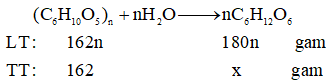 Tính khối lượng glucose thu được khi thuỷ phân hoàn toàn 162g tinh bột trang 23 SBT Hóa học 12