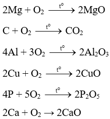Viết phương trình hóa học của phản ứng tạo ra các oxide sau từ các đơn chất và oxygen 