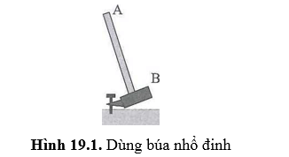 Trong hình 19.1, để dùng búa nhổ đinh thì tay người nên tác dụng lực vào điểm nào, đầu A hay đầu B