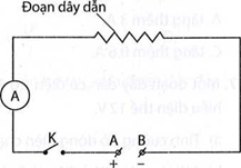 Một học sinh tiến hành thí nghiệm được bố trí như hình bên, trong đó hiệu điện thế