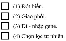 Những nhân tố nào dưới đây là nguyên nhân làm cho quần thể trở thành kho dự trữ