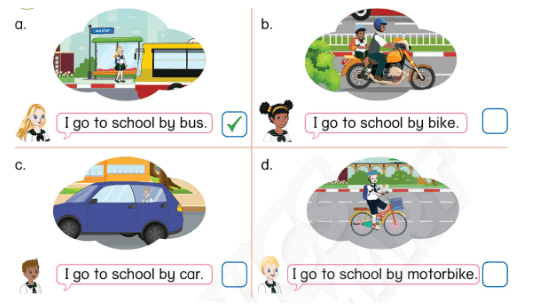 Sách bài tập Tiếng Anh lớp 3 Phonics Smart Unit 13: I go to school by bus