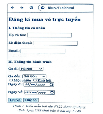 Áp dụng khai báo CSS vào trang web. Yêu cầu: Em hãy áp dụng định dạng được khai báo trong tệp 