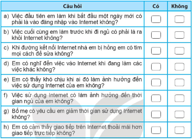 Trả lời các câu hỏi sau đây bằng cách đánh dấu X vào ô tương ứng trang 18