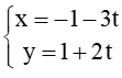 Phương trình nào dưới đây là phương trình tham số của một đường thẳng vuông góc