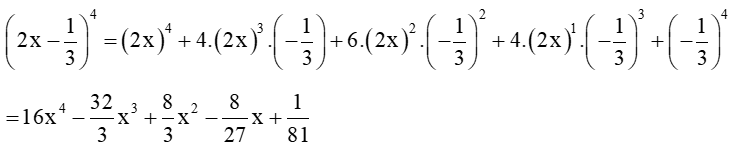 Cho (2x-1/3)^4 = (a0)x + (a1)x + (a2)x^2 + (a3)x^3 + (a4)x^4. Tính