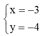 Trong mặt phẳng tọa độ Oxy, cho vectơ u = (-2;-4), vectơ v = (2x-y;y). Hai vectơ u và vectơ v bằng nhau nếu