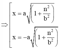 Cho hypebol (H) có phương trình chính tắc x^2/a^2+y^2/b^2=1 với a > 0, b > 0 và đường thẳng y = n