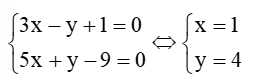 Trong mặt phẳng tọa độ Oxy, cho tam giác ABC có A(- 1; - 2), đường trung tuyến kẻ từ B