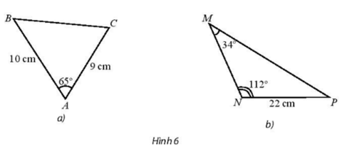 Tính độ dài các cạnh chưa biết trong tam giác sau
