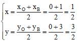 Trong mặt phẳng Oxy cho ba điểm A(2; 2); B(1; 3); C(– 1; 1)