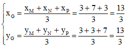 Cho tam giác MNP có toạ độ các đỉnh là M(3; 3), N(7; 3) và P(3; 7)