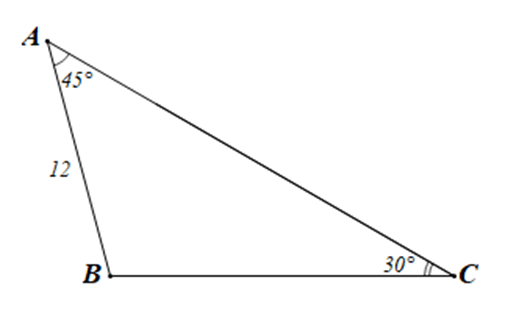 Cho tam giác ABC có góc A = 45 độ