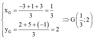 Trong mặt phẳng toạ độ Oxy cho ba điểm A(–3; 2), B(1; 5) và C(3; −1)