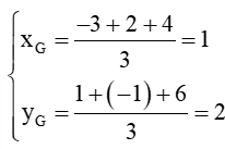 Trong mặt phẳng toạ độ Oxy cho ba điểm A(–3; 1), B(2; −1), C(4; 6)