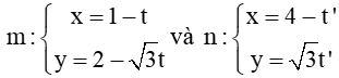 Tính góc giữa các cặp đường thẳng sau: a) d: y – 1 = 0 và k: x – y + 4 = 0