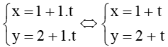 Trong mặt phẳng Oxy, cho hai điểm A(1; 2) và B(2; 3). Tìm một vectơ chỉ phương của đường thẳng AB