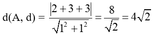 Cho điểm A(2; 3) và đường thẳng d: x + y + 3 = 0