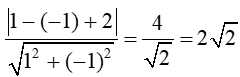 Cho điểm I(1; – 1) và đường thẳng d: x – y + 2 = 0. Phương trình đường tròn