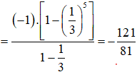 Cho cấp số nhân (un) biết u1 = – 1, q = 3