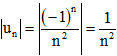 Chứng minh rằng  lim (-1)^n / n^2 = 0