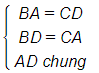 Cho tứ diện ABCD có AB = CD AC = BD AD = BC