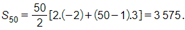  Cho cấp số cộng với u1 = −2 u9 = 22 Tổng của 50 số hạng đầu của cấp số cộng này là
