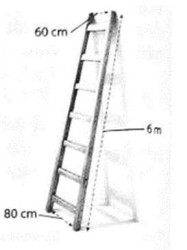 Một chiếc thang có dạng hình thang cân cao 6m