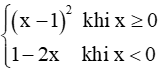 Cho hàm số f(x) = (x-1)^2 khi x lớn hơn hoặc bằng 0
