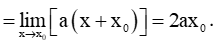 Tính đạo hàm của hàm số y = ax^2 (a là hằng số)