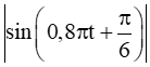 Chuyển động của một vật có phương trình s = 5 + sin((0,8pi)t+pi/6)