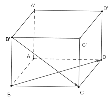 Cho hình lập phương ABCD.A'B'C'D'. Góc giữa hai vectơ BD, vectơ B'C bằng