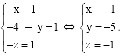 Trong không gian với hệ tọa độ Oxyz cho A(1; 0; 1), B(2; 1; 2) và C(0; −4; 0)