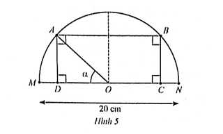 Cho điểm A di động trên nửa đường tròn tâm O đường kính MN = 20 cm