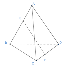 Cho tứ diện ABCD. Gọi E, F là các điểm lần lượt thuộc các cạnh AB, CD