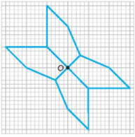 Em hãy hoàn thiện nốt Hình 5.13 để được một hình có điểm O là tâm đối xứng