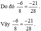 Dùng quy tắc bằng nhau của phân số, hãy giải thích vì sao các cặp phân số
