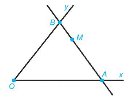 Vẽ góc xOy không bẹt và điểm M là điểm trong của góc đó. Qua M