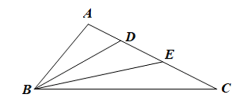 Cho tam giác ABC có góc A tù. Trên cạnh AC lấy điểm D và E (D nằm giữa A và E). Chứng minh BA < BD < BE < BC