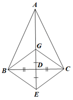 Cho tam giác ABC cân tại A có đường trung tuyến AD, G là trọng tâm