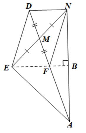 Cho tam giác DEF cân tại D có đường trung tuyến EM. Trên tia đối của tia ME lấy điểm N
