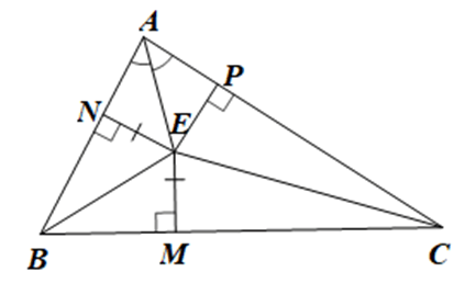 Cho tam giác ABC (AB < AC). Trên tia phân giác của góc A, lấy điểm E