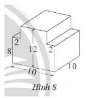 Một khối gỗ có kích thước như Hình 8 (đơn vị dm). Tính thể tích của khối gỗ